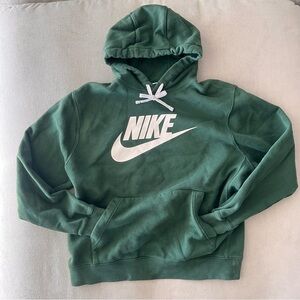 Nike Green White Swoosh Logo Hoodie Sweatshirt Casual Sports Unisex Men’s Large